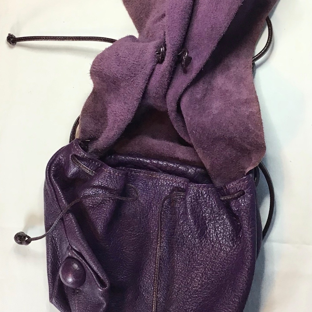 Carlos Falchi Purple Buffalo Leather Bag View 4